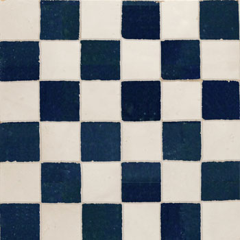 Mosaic House Moroccan tile Rceef Multi 1-3 White Midnight Blue  zellige, mosaic, zellij, field, pattern, glaze, simple, classic, grid, squares 